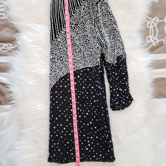 Vintage 1980s Silk Beaded Shift Dress - Picture 13 of 15